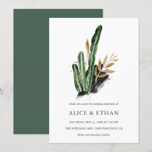 Convites Casamento de Cactus Tropical