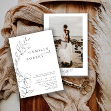 Casamento de Caligrafia Branca/Preta Minimalista M