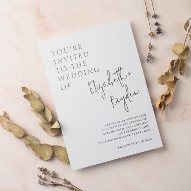 Convites Casamento de Caligrafia Clássica Moderna (Criador carregado)