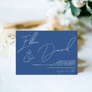 Convites Casamento de caligrafia com script de nomes Modern