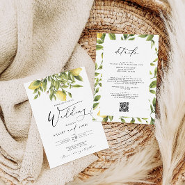 Convites Casamento de Caligrafia Costeira de Lemon Sorrento