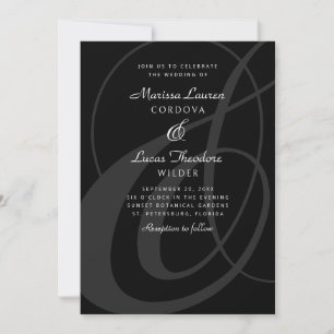 Convites Casamento de Caligrafia de Script de Ampersand Bra