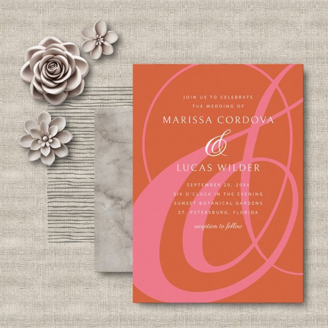 Convites Casamento de Caligrafia de Script de Ampersand Lar (Criador carregado)