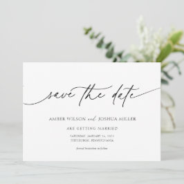 Convites Casamento de Caligrafia Elegante Save the Date