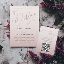 Casamento de Caligrafia em Dourado Rosa Moderno
