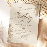 Convites Casamento de Caligrafia Exótica Terrestre Pampas G<br><div class="desc">Pampas Grass Terthy Calliografia Exótica Convite Para Casamento. Esta design de casamento moderna personalizada pode ser facilmente personalizada com os seus próprios detalhes de casamento.</div>