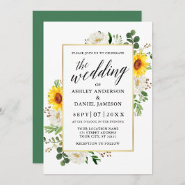 Convites Casamento de Caligrafia Floral Branca