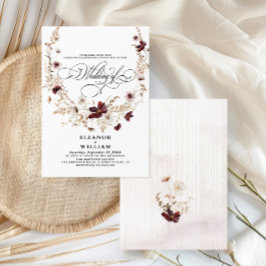 Convites Casamento de Caligrafia Floral por Aquarela