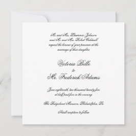 Convites Casamento de Caligrafia Formal Elegante Preto e Br