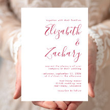 Casamento de Caligrafia Magenta Moderna