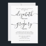 Convites Casamento de Caligrafia Manuscrita Preta e Branca<br><div class="desc">Convites para Casamento de Caligrafia Branca e Negra</div>