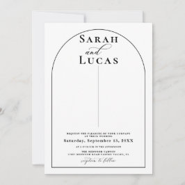 Convites Casamento de caligrafia minimalista com tipografia