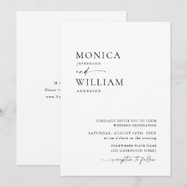 Convites Casamento de Caligrafia Minimalista Elegante