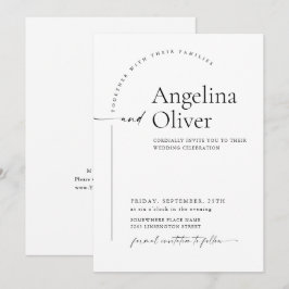 Convites Casamento de Caligrafia Minimalista Elegante