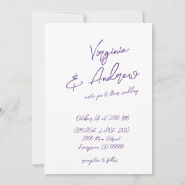 Convites Casamento de Caligrafia Minimalista Simples
