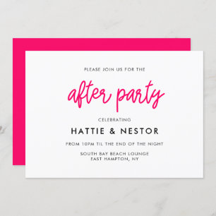 Convites Casamento de caligrafia moderna após festa