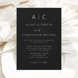 Convites Casamento de Caligrafia Moderna Minimalista