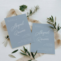 Casamento de Caligrafia Moderna Minimalista Azul E