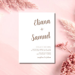 Convites Casamento de Caligrafia Moderna Minimalista Cappuc
