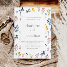 Casamento de Caligrafia Moderna Rustic Wildflower