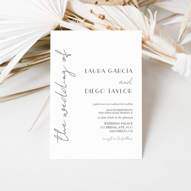 Convites Casamento de Caligrafia Moderna Simples (Criador carregado)