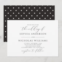 Casamento de caligrafia preto e branco. Pontos pol