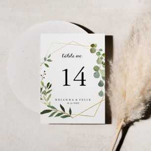 Convites Casamento de caligrafia tropical verde geométrica