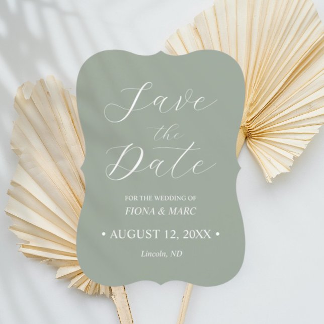 Convites Casamento de caligrafia verde de sábado salvar o c (Criador carregado)