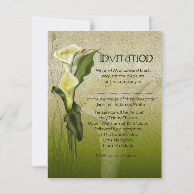 Convites Casamento de Calla Branco (Frente)