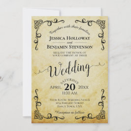 Convites Casamento de Calliografia por Pergaminho Russo