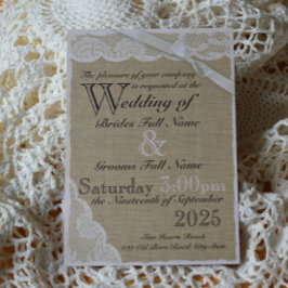 Convites Casamento de Campo Branco