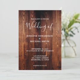 Convites Casamento de campo de guião de madeira de celeiro