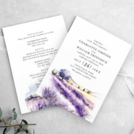 Convites Casamento De Campo De Lavanda De Aquarela Tudo Em
