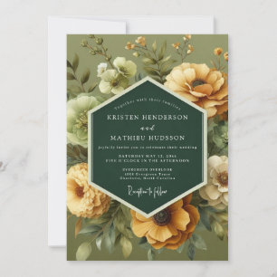Convites Casamento de Campo Vintage Oliva