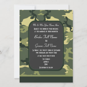 Convites Casamento de camuflagem militar verde