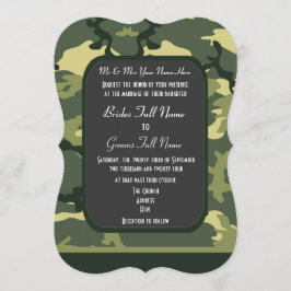 Convites Casamento de camuflagem militar verde