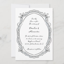 Convites Casamento de canetas e Tintas e Pérolas