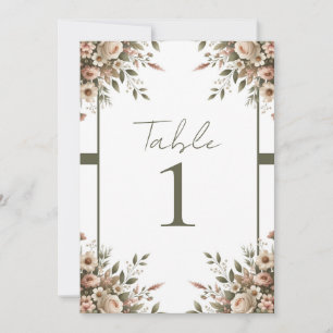 Convites Casamento de Canto Floral Verde Oliva e Branco Ele