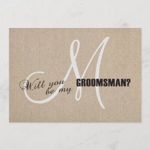 Convites Casamento De Canvas Rustic Linen Seja Meu Padrinho
