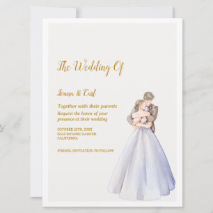 Convites Casamento de Casal ADELLE Simple Dusk BLue