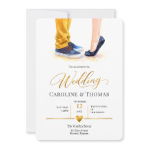 Casamento de Casal com Aquarela Amarela Mostarda e