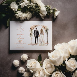 Convites Casamento de casal de casamento de Watercolor
