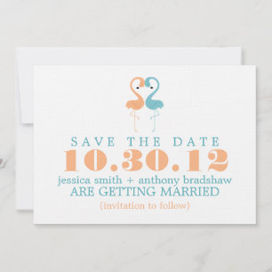 Convites Casamento de Casal de Flamingo Save the Date