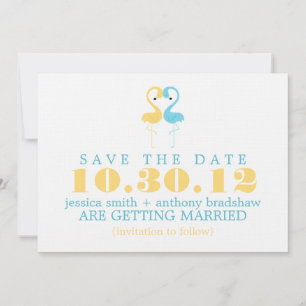 Convites Casamento de Casal de Flamingo Save the Date