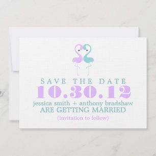 Convites Casamento de Casal de Flamingo Save the Date