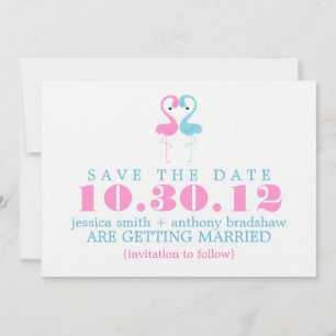 Convites Casamento de Casal de Flamingo Save the Date