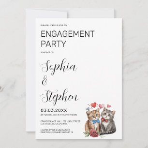 Convites Casamento de casal de gatos apaixonados