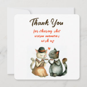 Convites Casamento de Casal de Gatos Fofos Obrigado