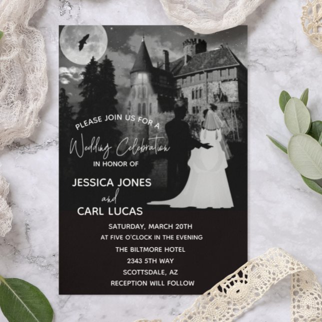 Convites Casamento de Casal de Mansão de Halloween, outubro (Criador carregado)