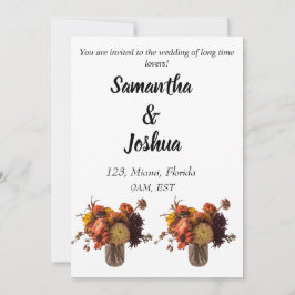 Convites Casamento de casal russa de Fall Boho Bohemian